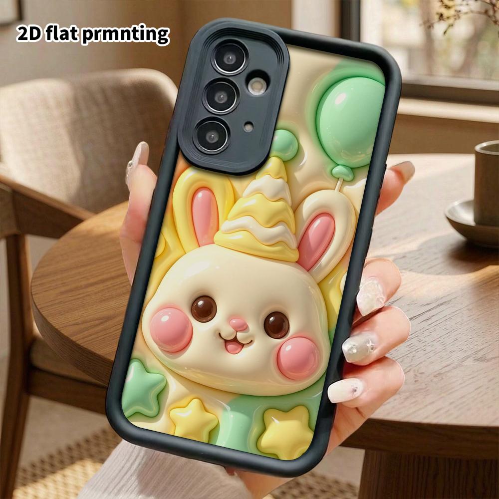 Phone Case: 2D Flat, Suitable for Samsung Galaxy A34 A35 M05 M06 S20 S22 S21 FE Plus 5G Protective Case, Party Little Bunny, Perfect Holiday Gift for 