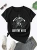 New Nashville Tennessee Country Music City Country Music City Guitar Vintage TShirt Printed Round Neck Comfortable Top