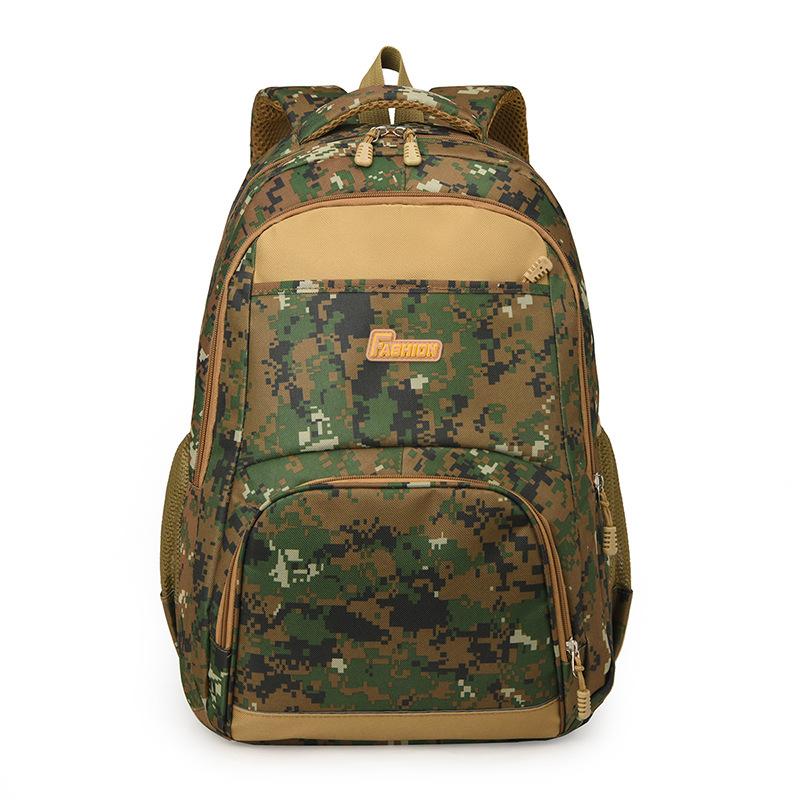 Camouflage Backpack Men's Large Capacity Multifunctional Student School Bag Outdoor Leisure Travel Bag Light Hiking Bag