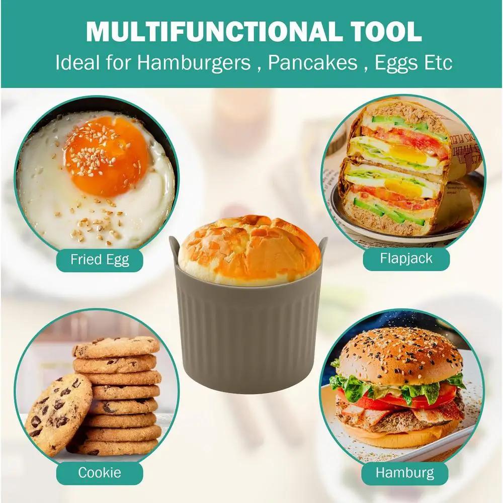 1Pc Air Fryer Silicone Basket Silicone Mold Air Fryer Egg Silicone Cupcake Baking Cups Ramekins For Air Fryer Ovens