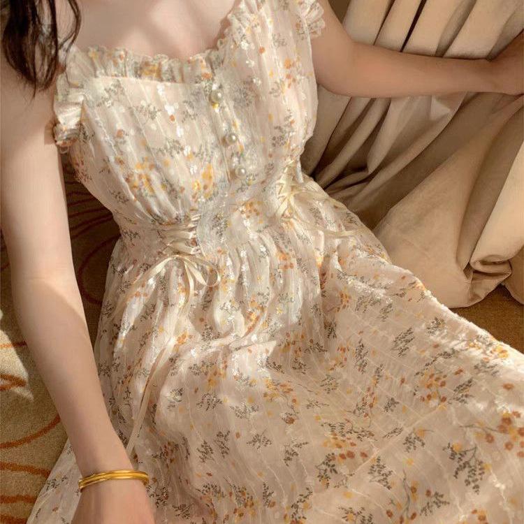 Sweet Floral French Summer Dress: Fairy-Style Camisole