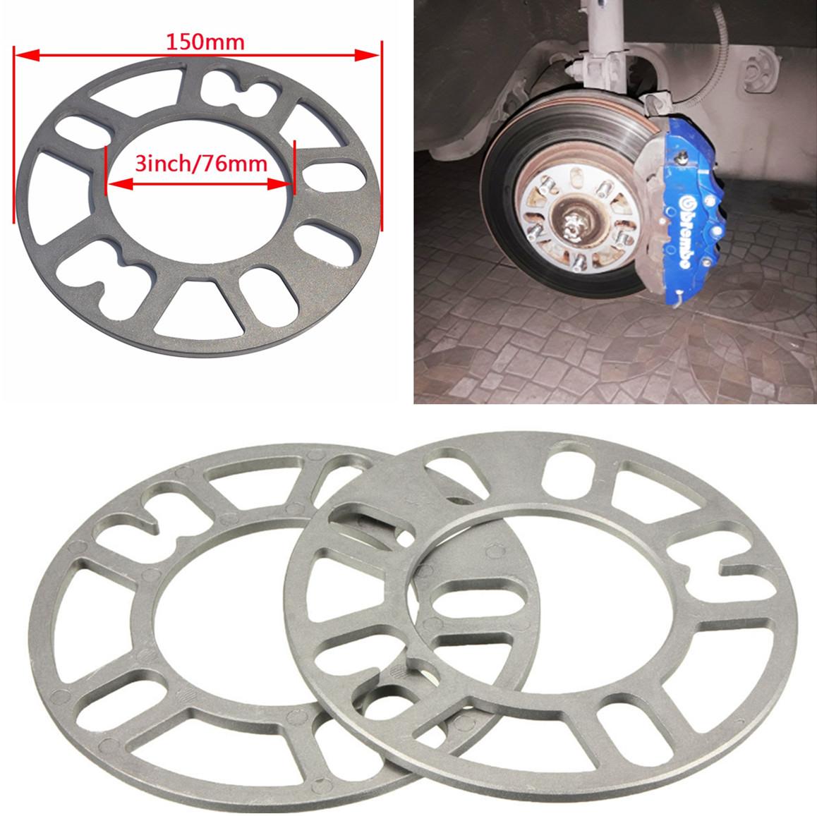 

4X Silver Alloy Aluminum Car Auto Wheel Spacers Adaptor Shims Plate 4/5 Stud 5MM