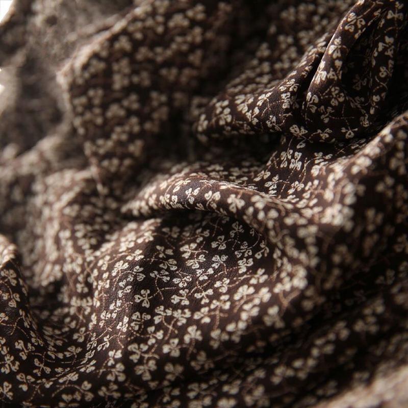 Floral Shirt for Women's Fashionable and Unique Design Knitted Spliced top Long Sleeve Round Collar