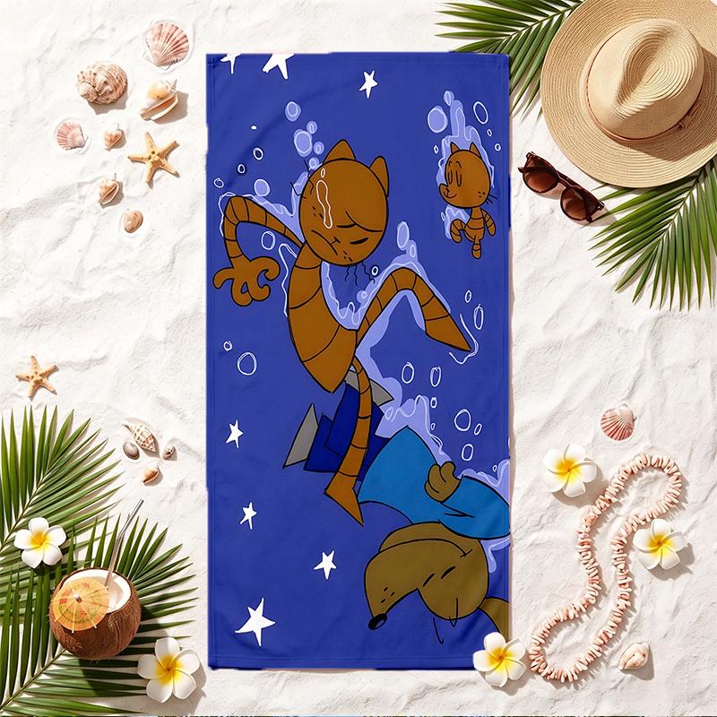 dog man Soft Beach Towel Stylish Beach Pool Towel for Summer Seaside Vacation Travel