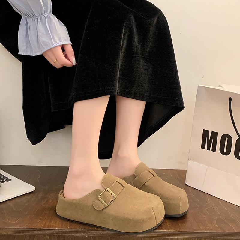 Kapibala Boken Schuhe Damenschuhe 2025 Frühling und Sommer neu Mango Plateau Taschenkopf Halbslipper Ein Pedal Einzelne Schuhe