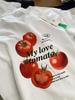 Unisex Cute Tomato Print Cotton T-Shirt - Short Sleeve Streetwear Tee
