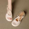 Fairy wind thick-soled thick-heeled sandals  summer new woven versatile soft-soled high-heeled fish-mouth shoes