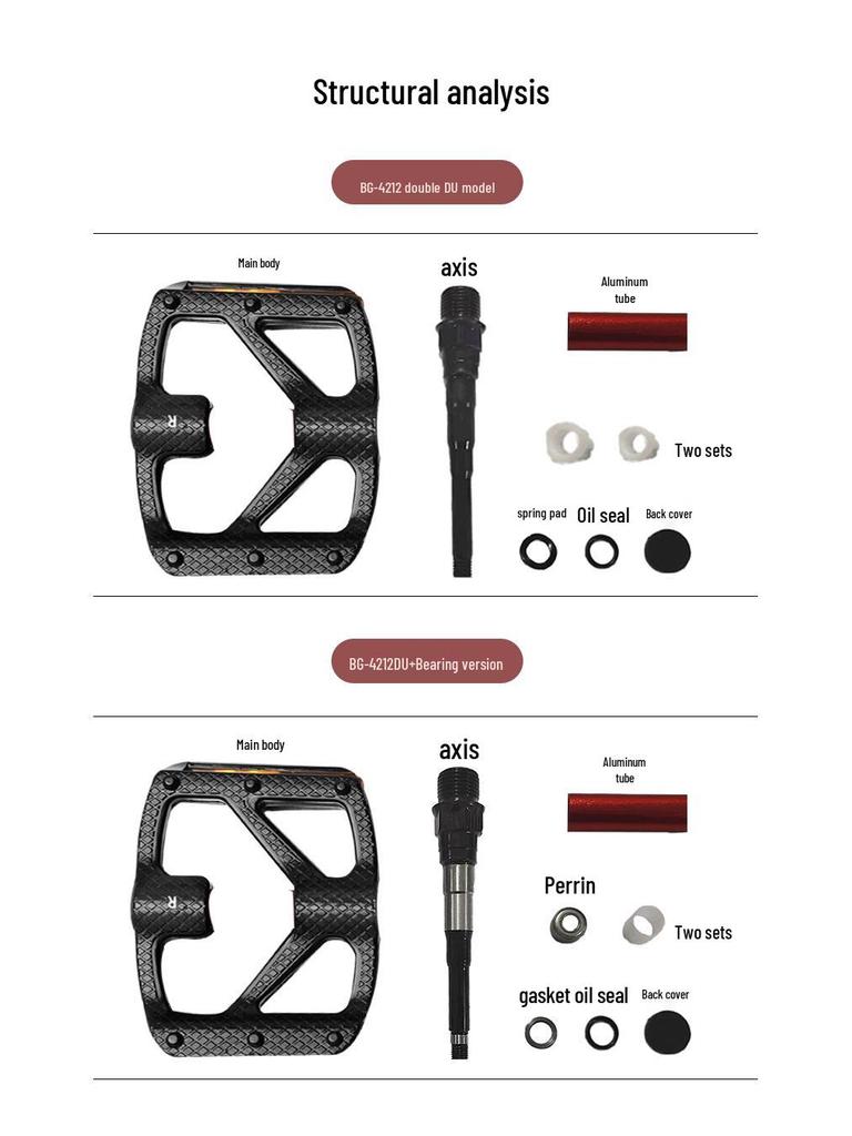 Bunggo Cykelpedaler i Aluminiumlegering - Vattentäta, Dammtäta, Dubbla DU-lager för Utomhuscykling