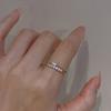 Yousheng Women Ring Opening Minimalist Elegant Luxury Golden Rhinestone Embedded Love Heart Finger Ring Fashion Jewelry