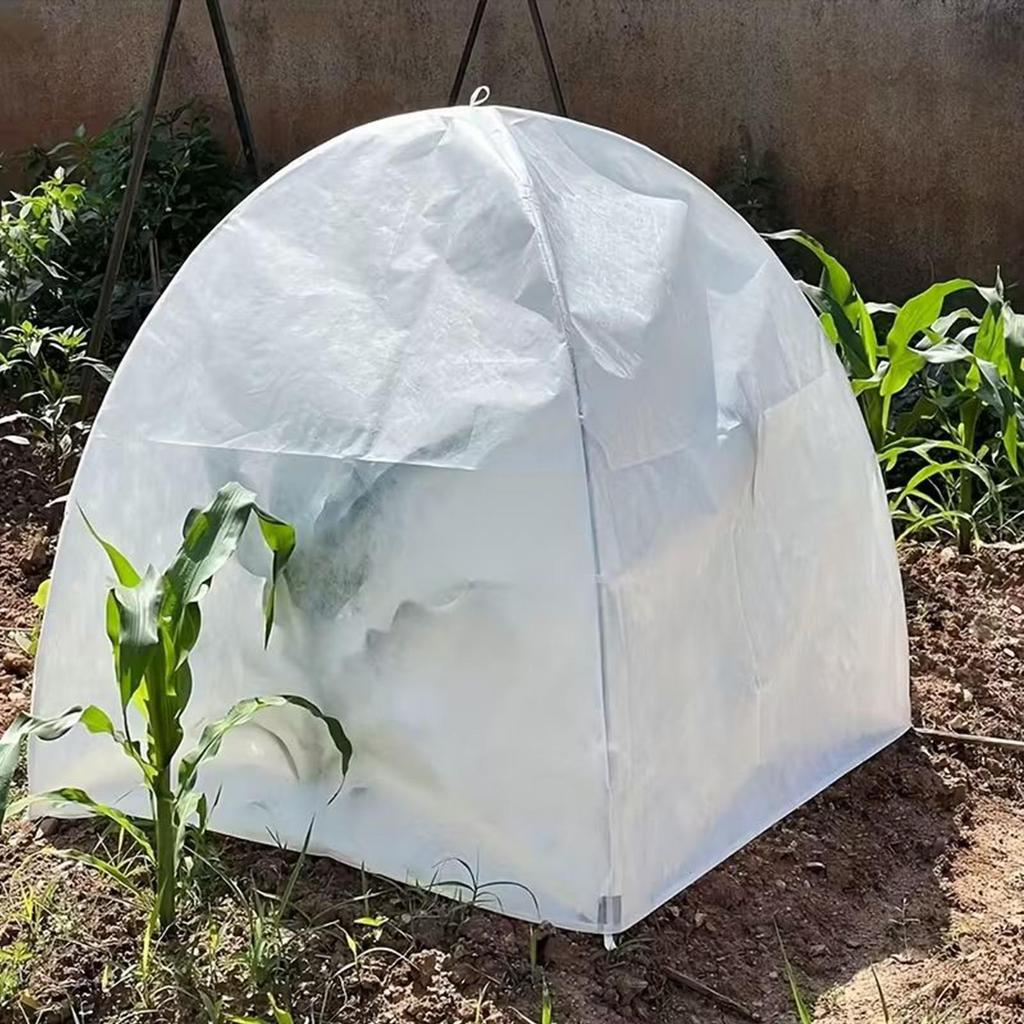 2pcs Plant Cover Anti-freeze Cover Non-woven Plant Frost Protection Tent Plant Winter Cold Cover Greenhouse Breathable Guard