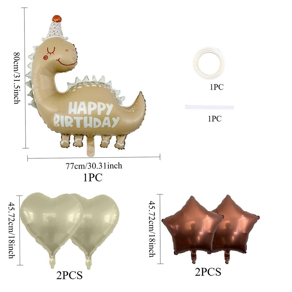 Matte Cartoon Dinosaurier Aluminiumfolienballon Paket Geburtstagsfeier Foto Hintergrund Arrangement Dinosaurier Ballon Paket