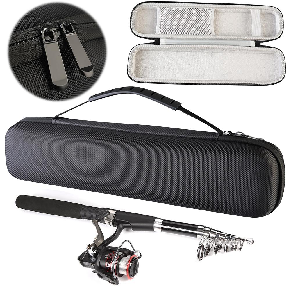 Hard Shell Fishing Rod Bag Fishing Rod Case Shock Absorption Fishing Pole Carrier Fishing Gear Organizer Fishing Accessories