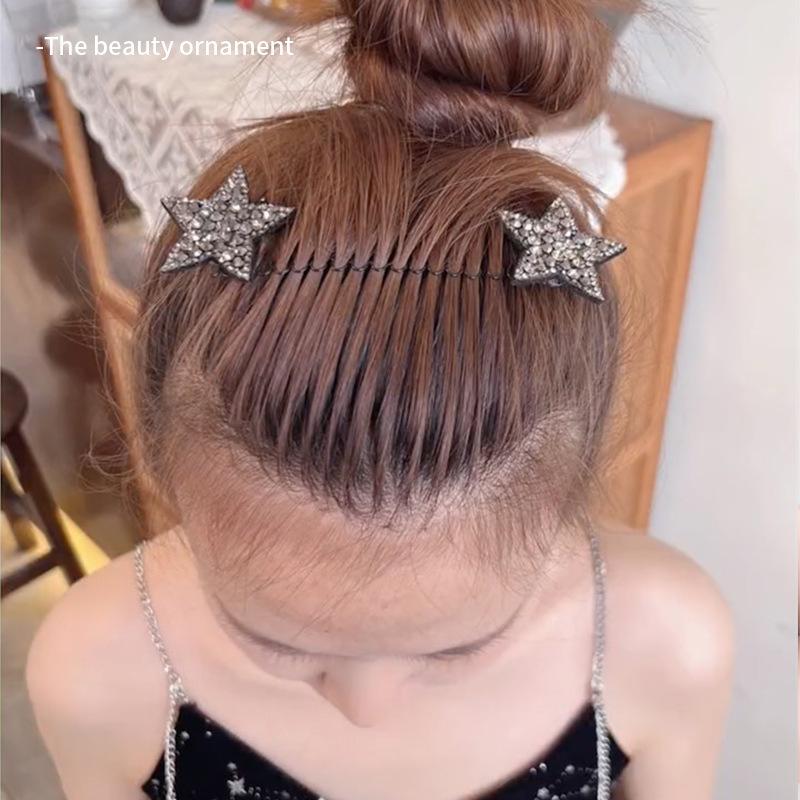 Rhinestone Star Hair Comb for Women, Invisible Hair Comb for Back of Head, Dance Hairpin Comb