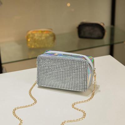 Women's 2021 Stylish Shiny Chain Small Square Bag - Casual Phone & Cosmetic Bag