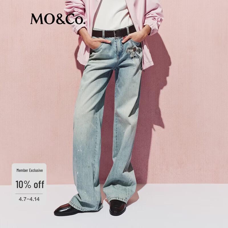 MO&Co. High-Waisted Straight Denim Jeans