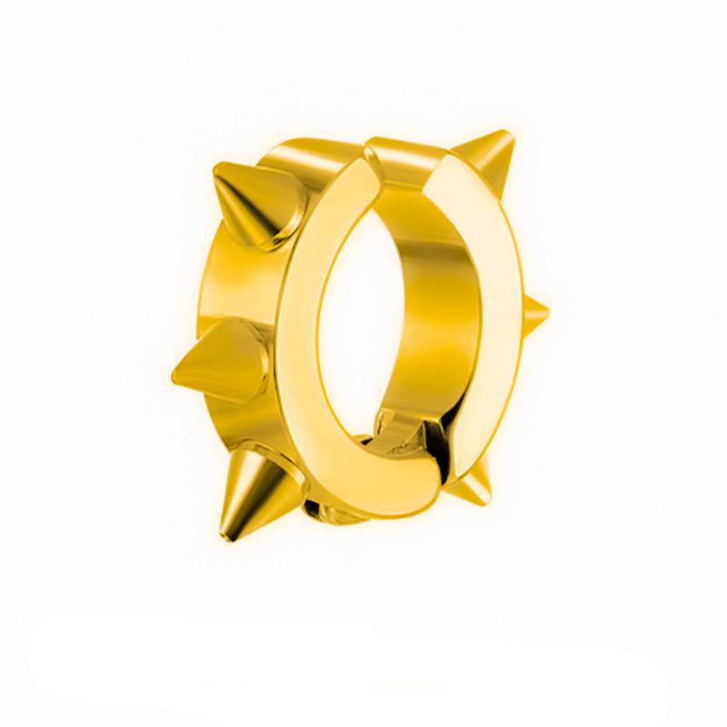 Punk Personality Sliver Color Rivet Spike Hoop Earrings for Women Men Hip-hop Street Ear Bone Clip Stainless Steel Jewelry Gifts