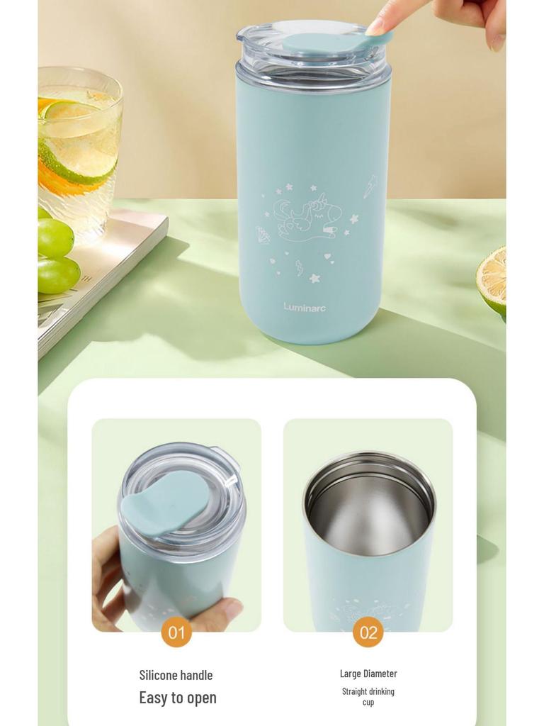 Luminarc Stainless Steel Thermal Travel Mug for Students, Home, Office - Unisex Portable Coffee Cup