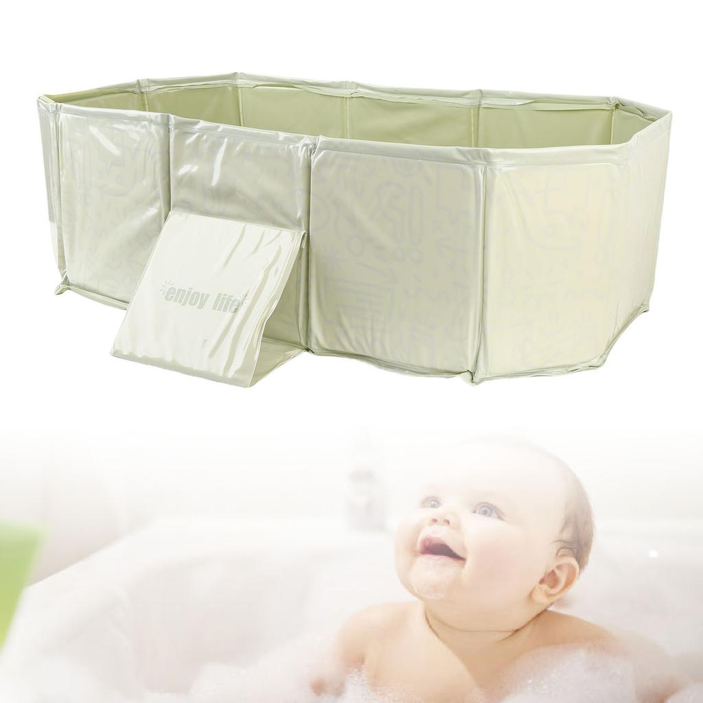 Vaschetta da Bagno Pieghevole per Bambini Grande Portatile Vasca Pieghevole per Bagnetto Bebè con Tappo di Scarico Facile da Pulire Verde