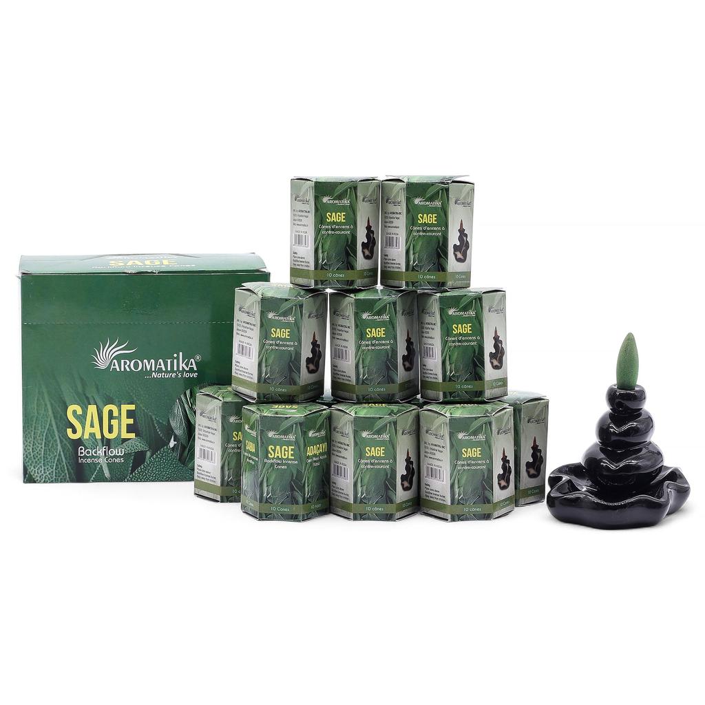 7x Backflow Incense Cones - Sage Masala 10 Count