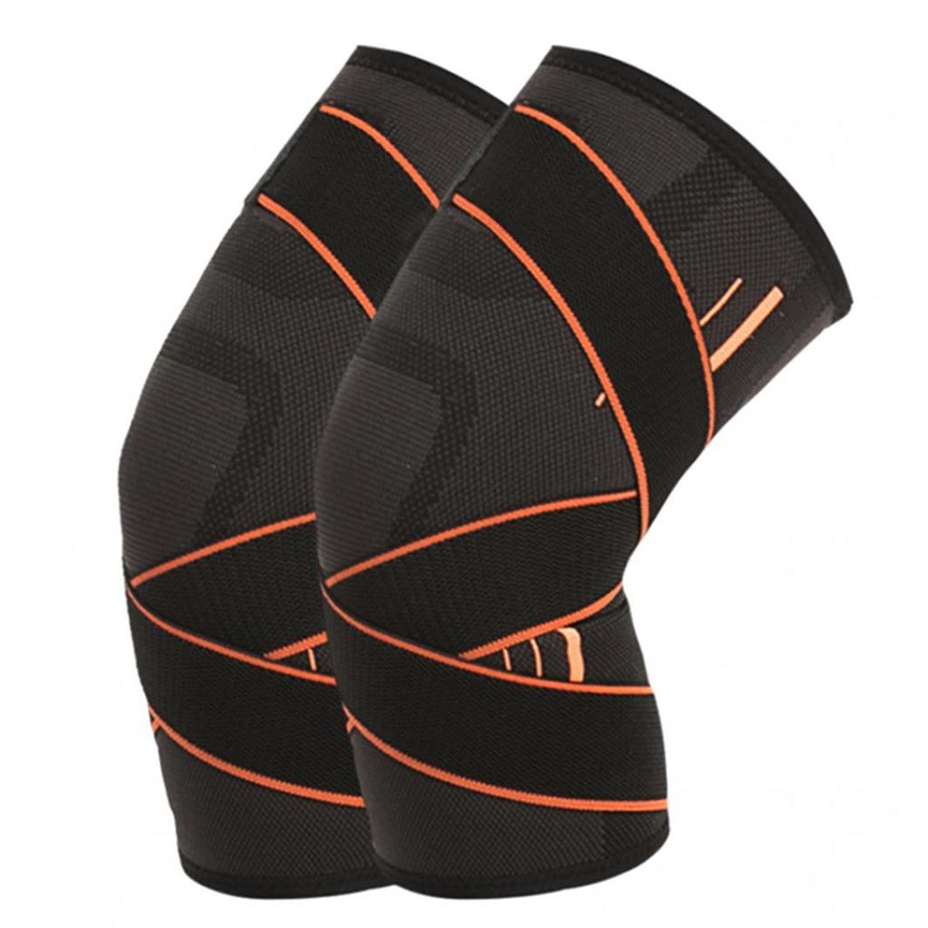 Kniebandage zum Stützen beim Laufen und Radfahren, rutschfest, elastische Kompressions-Kniemanschette