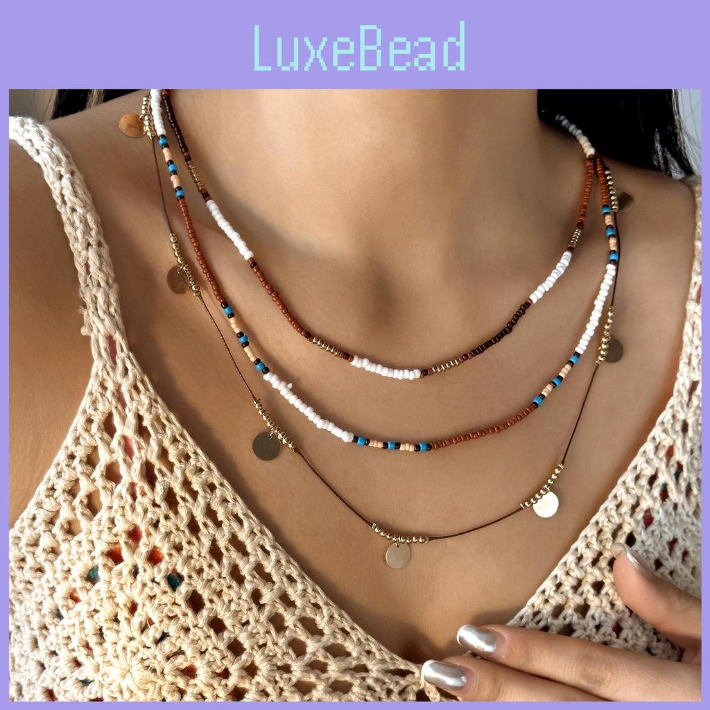 Bohemian Beaded Necklace Jewelry With Acrylic Pendants For Fashionable Women