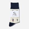 Sixtocks Snoopy Goods Snoopy Gift Socks Socks Made in Japan Line Pattern 02 x 72 Ivory x [CHICSTOCKS] <Official> Men's Women's (S, Navy)