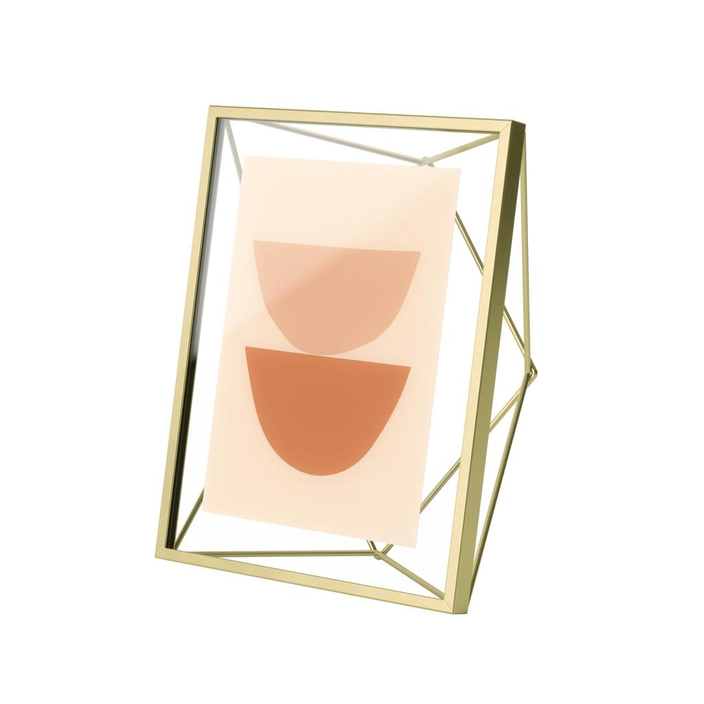 Umbra Prisma Photo 5x7 2L for Tabletop and Wall Mounted Photo Brass Frame, Inches, Size, Display,