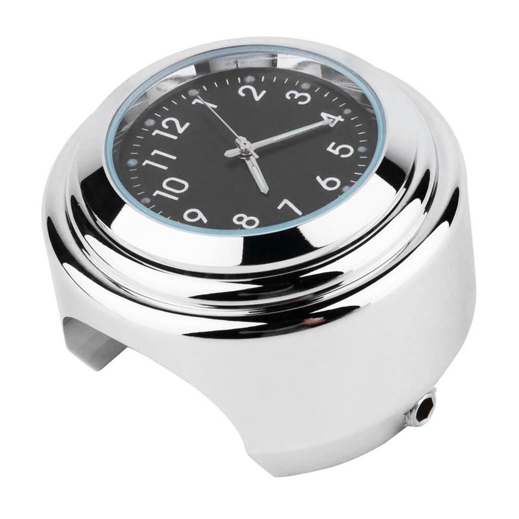 Motocyklové hodiny na řídítka Chromované Přesný čas Vodotěsné Hliníková slitina Montáž na řídítka