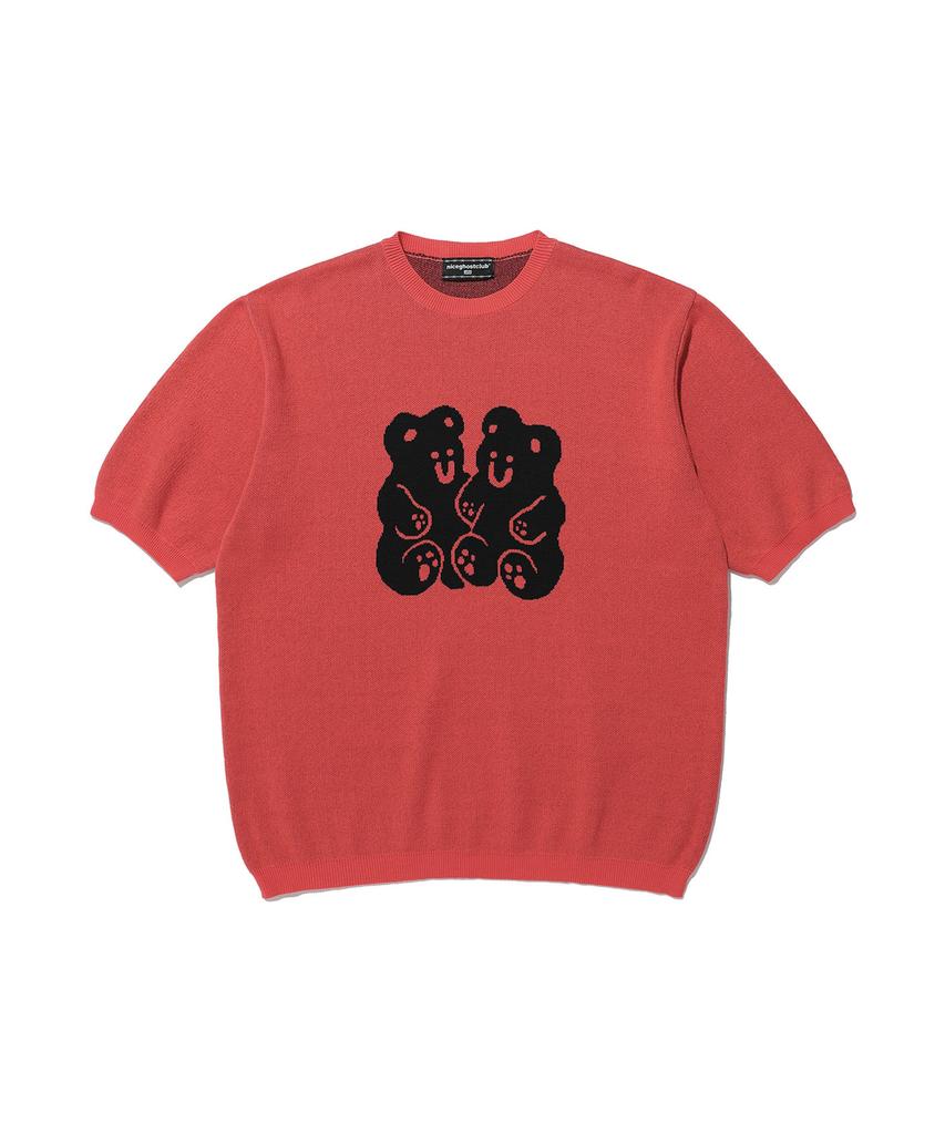 NICEGHOSTCLUB Gummy Bear Knit Half T_Red(Ng2Cfuk604A)