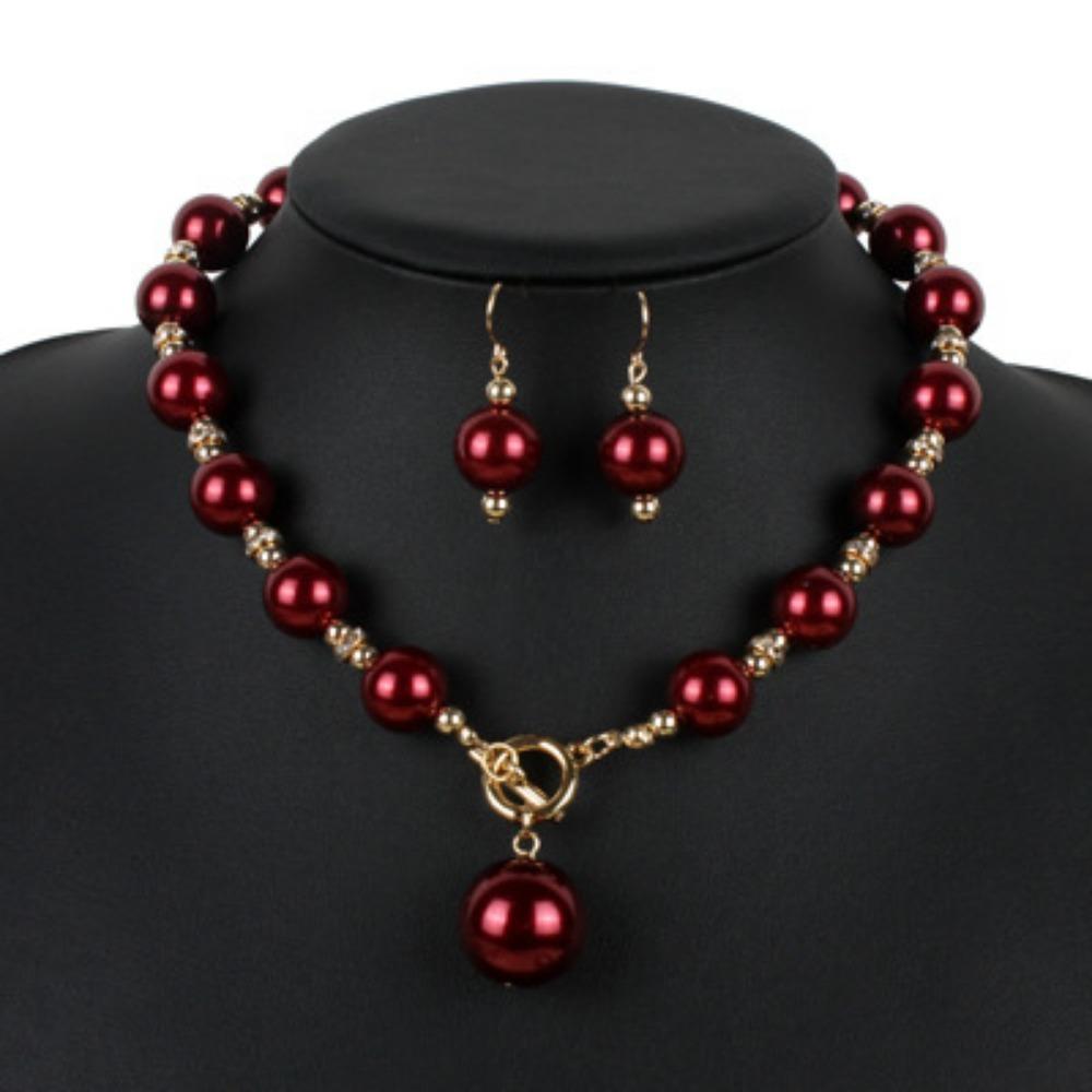 European and American Simple Diamond-encrusted Imitation Pearl Necklace Atmospheric Short Collarbone Chain Necklace