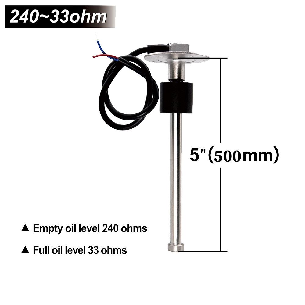 Water Fuel Level Gauge Sensor 100/200/300/400/500MM Marine Boat Car Oil Liquid Tank Fuel Sender Unit Sensors 0-190/240-33ohm