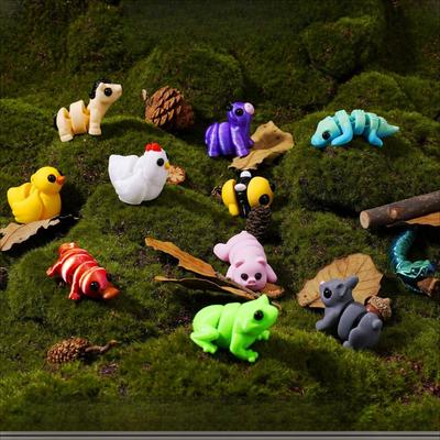 3D Printed Animals Movable Joint Fidget Toy Figurine Simulation Animal Office Desktop Ornament  New Year Gifts Crafts Gift