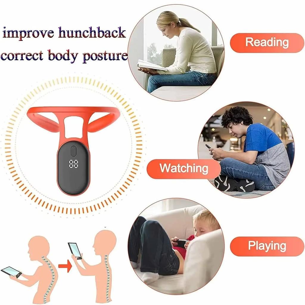 Smart Posture Corrector Ultrasonic Portable Lymphatic Relief Neck Instrument Back Posture Neck Hump Corrector for Adult Kids