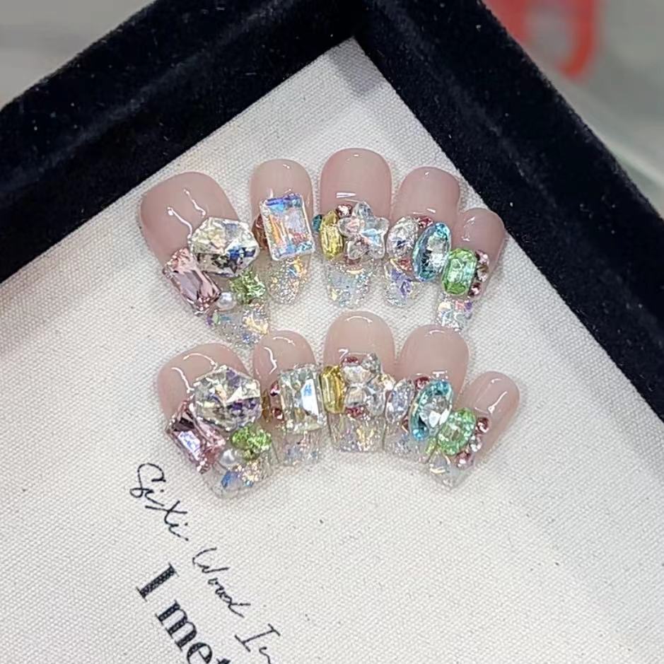 

Чистая ручная фототерапия, носимые конфеты, газировка, готовый продукт, многоразовые накладки для дизайна ногтей, которые можно снять large L