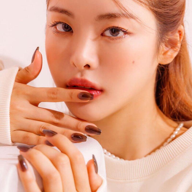 Reusable Nail Tips Earl Grey (Coffin)