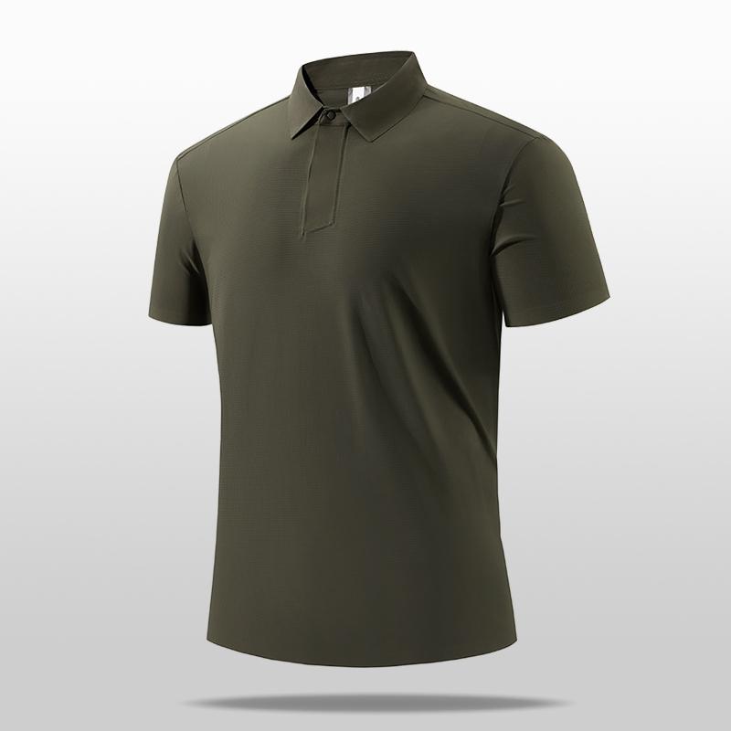 

Ice Silk Short-sleeved Men s POLO Shirt With Lapel T-shirt, Quick-drying, Cool And Traceless Solid Color 2XL армия зеленый