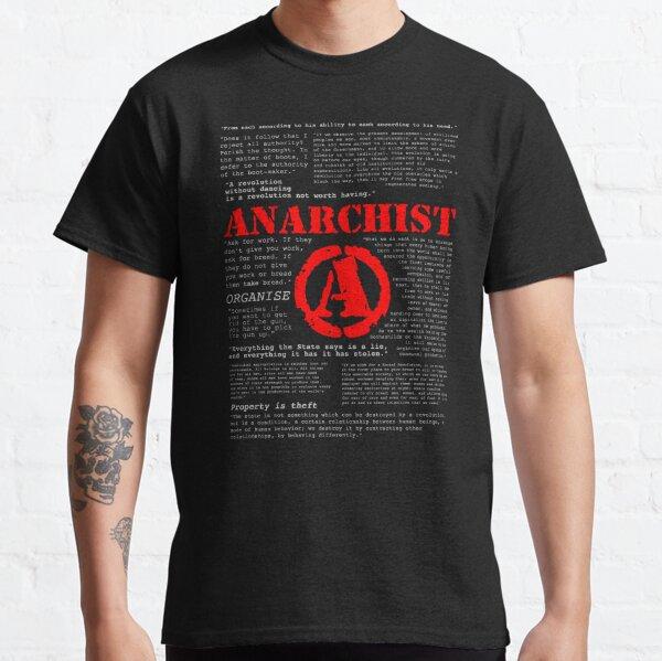 Vintage Anarchy Anarchist T-Shirts Men Crew Neck 100% Cotton T Shirt Short Sleeve Anarchy Symbol Clothing Plus Size 4XL 5XL 5XL