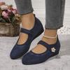 Damen Frühling Neue Mode Ethnische Stil Stickerei Schuhe Atmungsaktiv Keilabsatz Weiche Sohle Rutschfest Lässig Stoffschuhe Damen