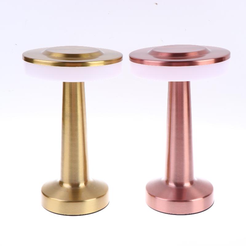 1 Set Dumbbell Table Lamp LED Metal Touch Rechargeable Night Light for Bedroom Reading Home Decor