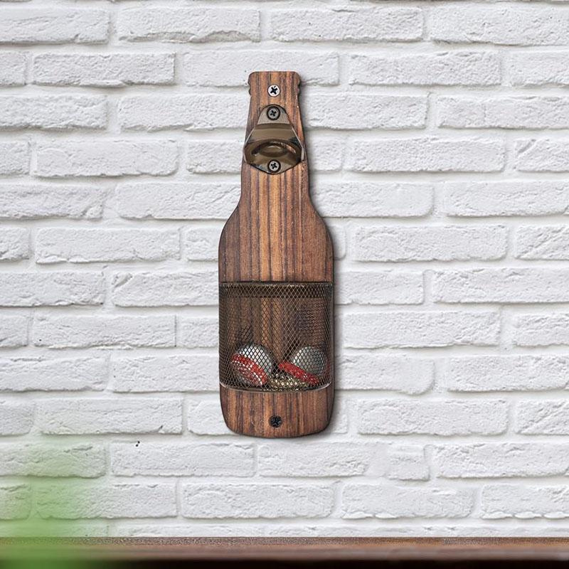 WTEMPO Retro Beer Bottle Opener Wall-Mounted Beer Cap Storage Box Vintage Multifunctional Decor Bottle Opener Home Courtyard Bar Outdoor Use