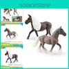 Beautiful Silver Gray Spotted Mare Model Lifelike Animal Figurine For Decoration