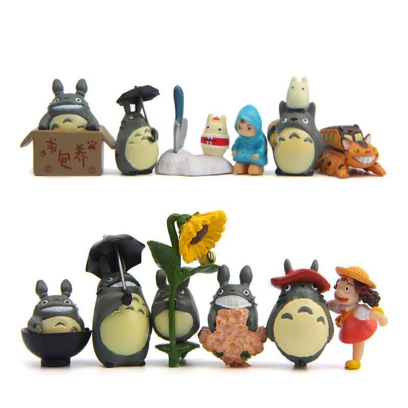 Totoro My Neighbor Cat Bus And Girl Anime Character Mini Model Set Ornament