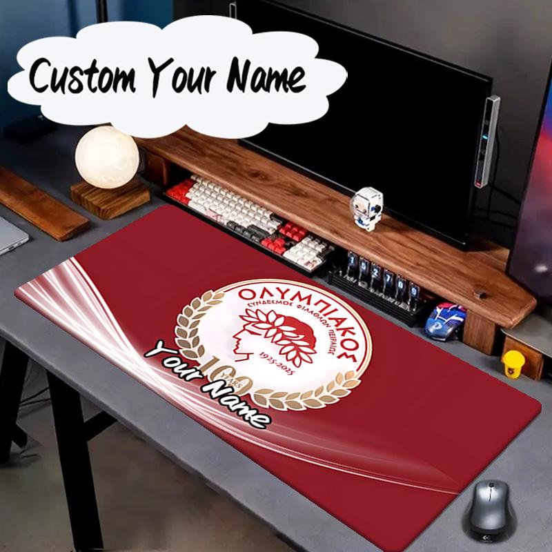 Custom Name Mouse Pad Olympiacos Fc Crest Design Mouse Pad, Gaming Mouse Pad, Keyboard Pad, Desk Decor for Computer Notebook Fan Birthday Gift