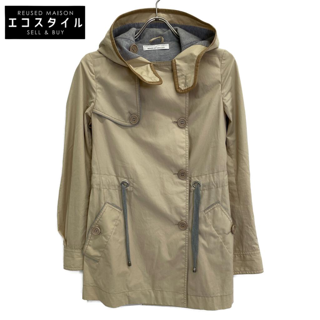 BRUNELLO CUCINELLI Beige Tuck Gathered Short Coat coat 38 beigeUsed