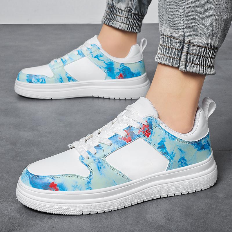 Men's Fashion Sports Shoes Comfortable Flat Bottom 2024 New Outdoor Casual Shoes Street Blue Trendy Skateboarding Shoes