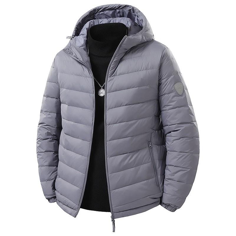 Mens Stand Collar White Duck Down Jacket Slim Casual Short Warm Winter Outerwear