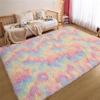 Rainbow Fluffy Shag Area Rug for Bedroom Ultra Soft Fuzzy Plush Washable Carpet Modern Cozy Non Skid Furry Shaggy Rug for Kids Baby Boys