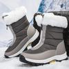 Women's Plus Velvet Thickened Ski Mid-Calf Snow Boots - Large Size, Warm Outdoor Winter Footwear