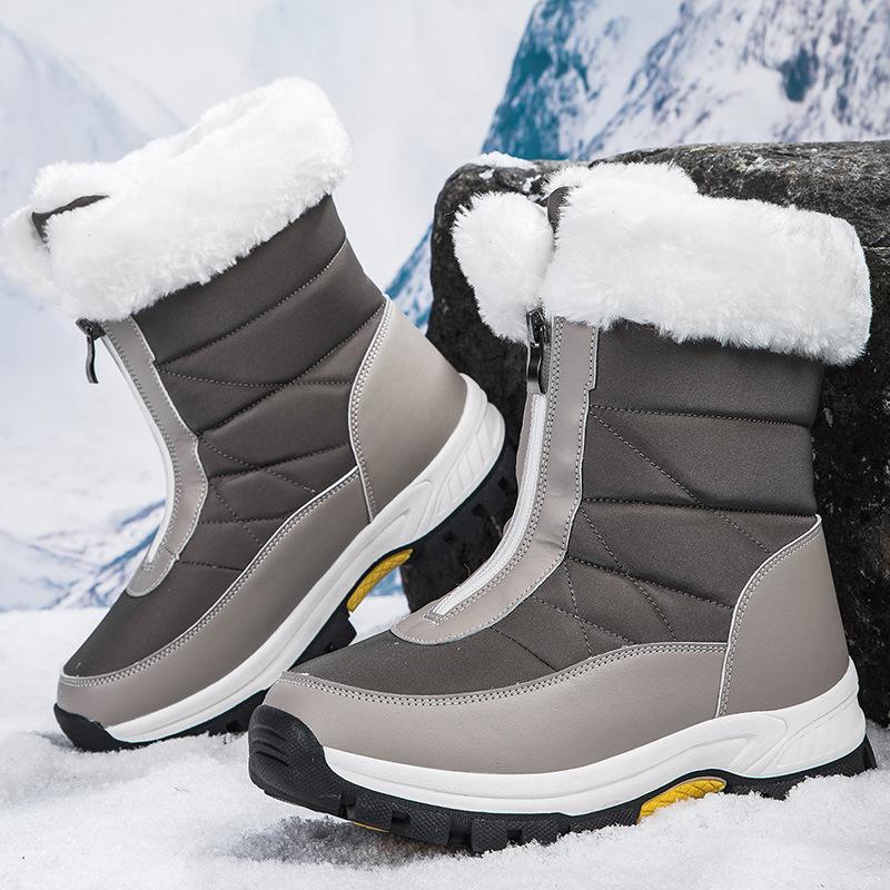 Women's Plus Velvet Thickened Ski Mid-Calf Snow Boots - Large Size, Warm Outdoor Winter Footwear