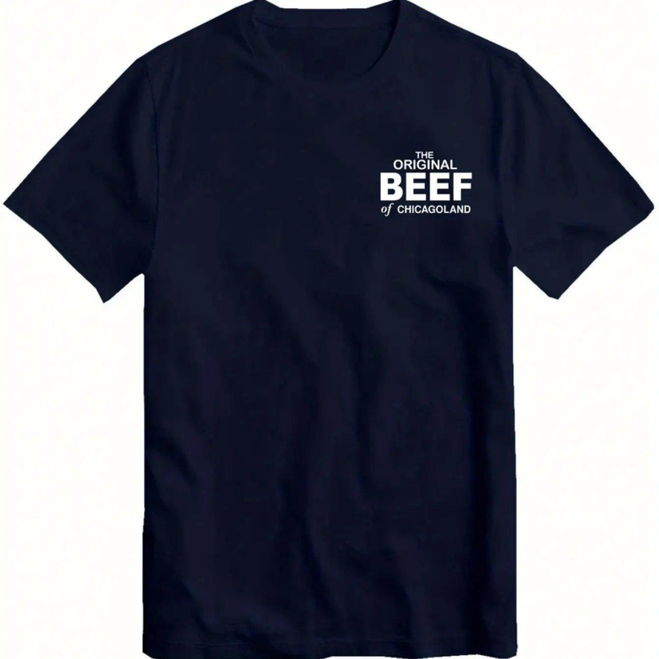 Футболка The Bear Original Beef of Chicagoland TV Show Темно-синяя футболка Смелый ORIGINAL BEEF OF CHICAGOLAND Посадка Футболка для мужчин женщин L